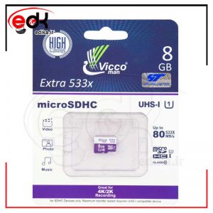 رم میکرو ۸ گیگ ویکومن Vicco Extra U1 80MB/s بدون خشاب